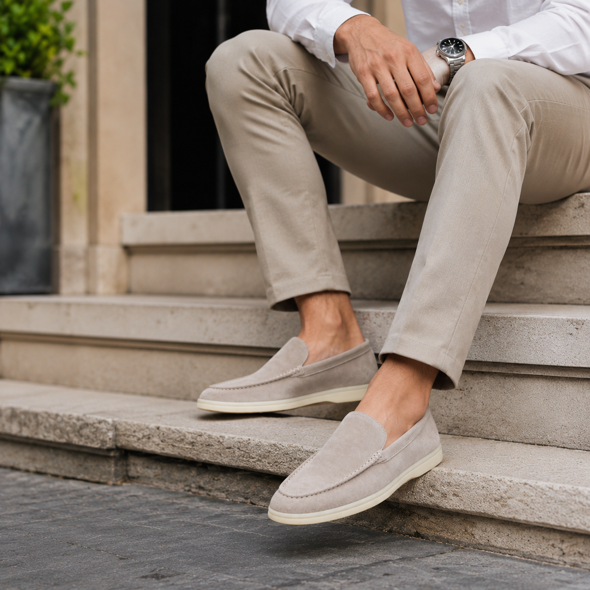 Mocassin Homme Daim Beige