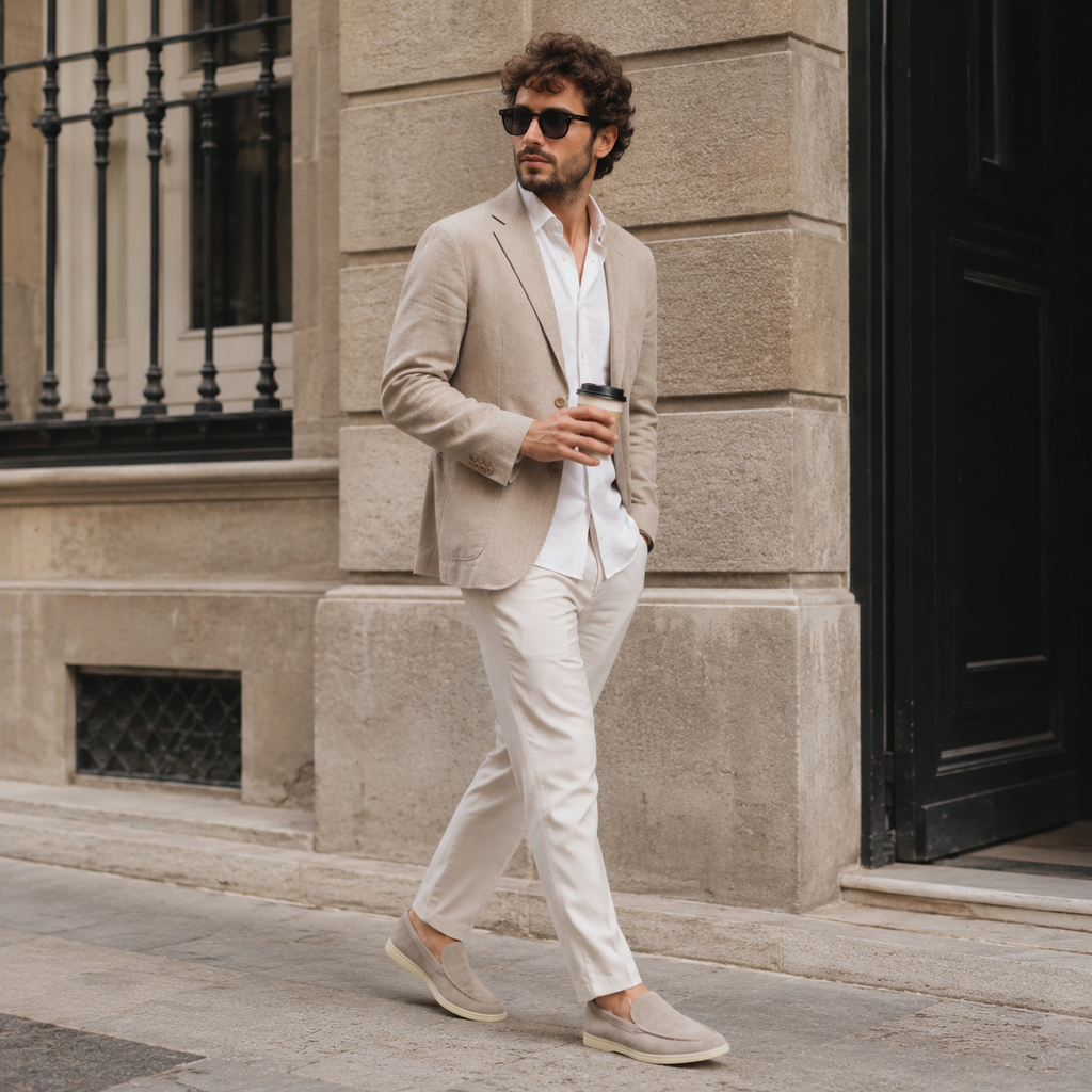 Mocassin Homme Daim Beige