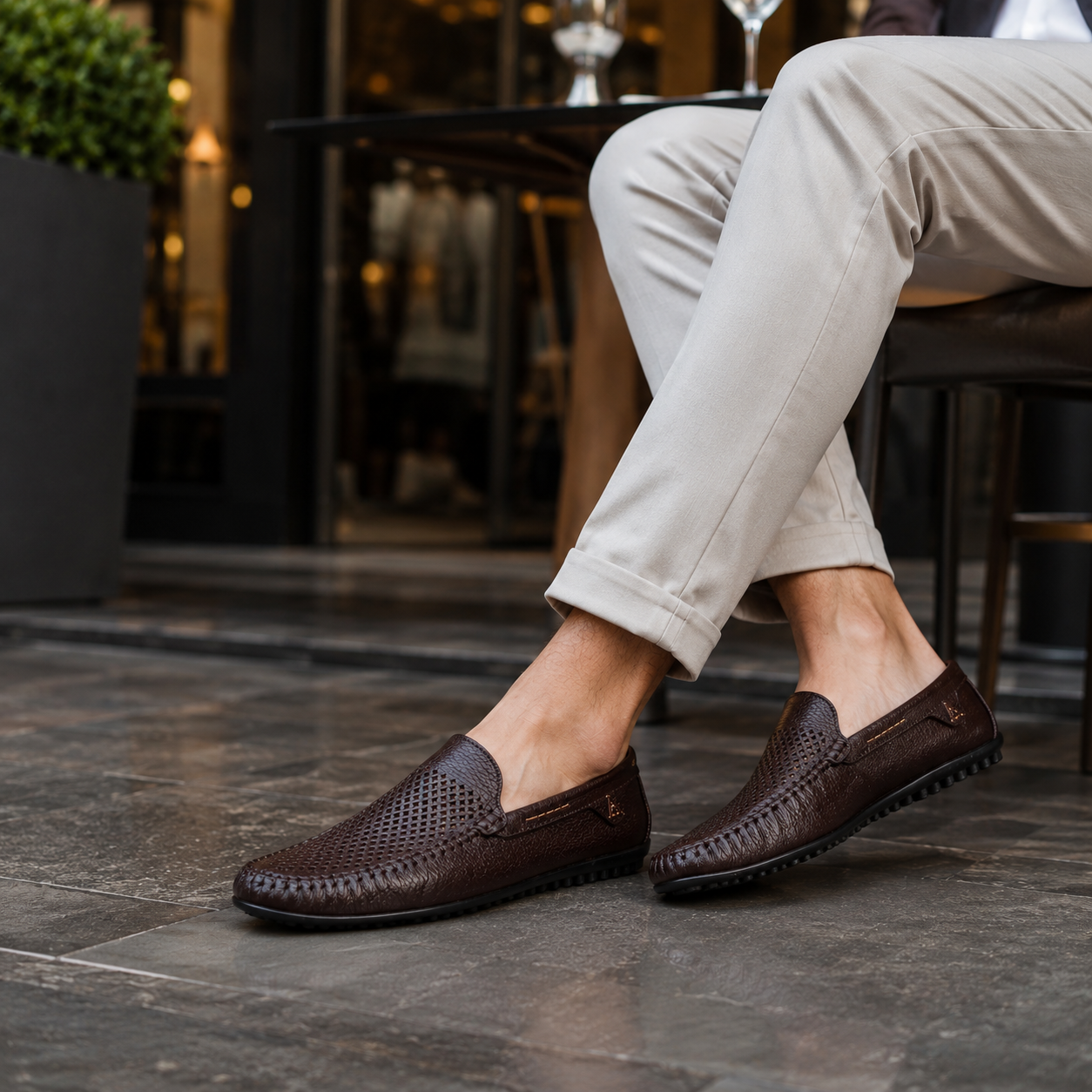 Mocassins Souples En Cuir Synthétique