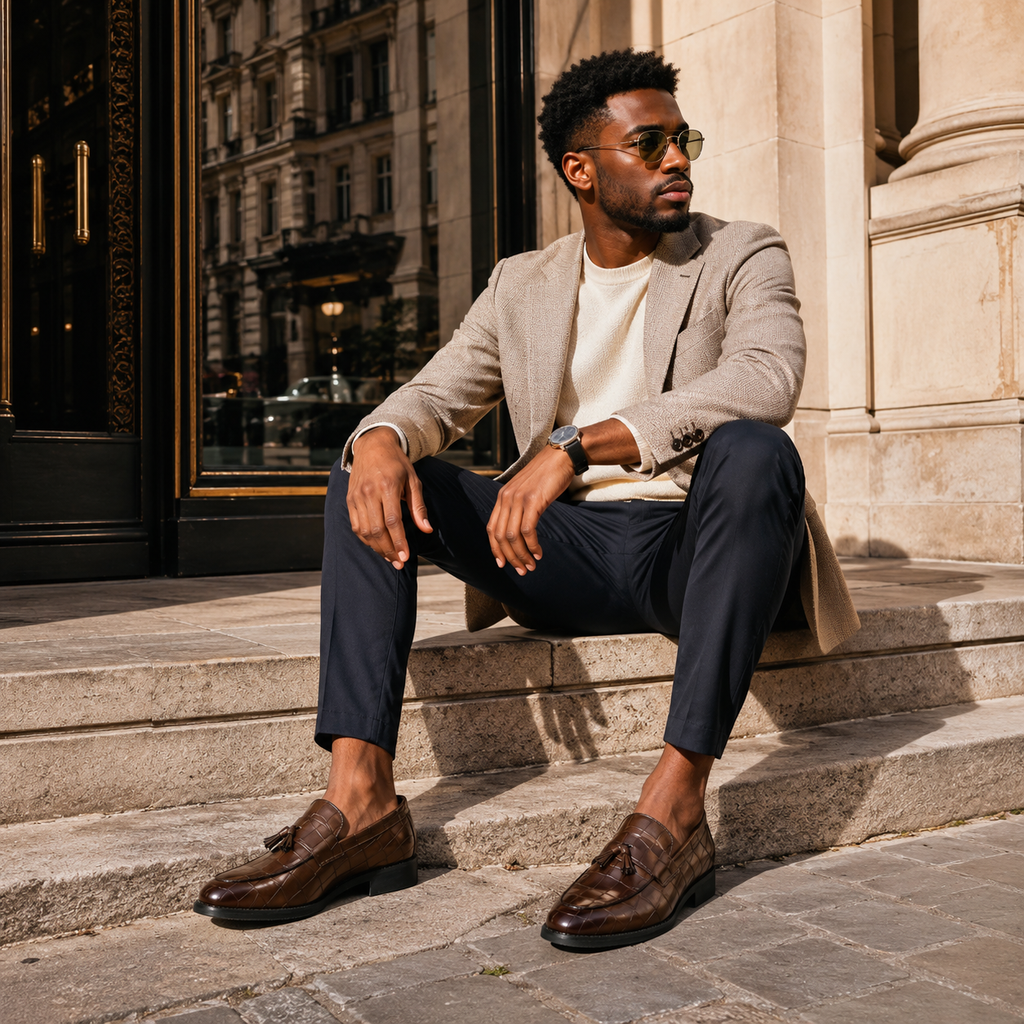 Mocassin À Gland Croco