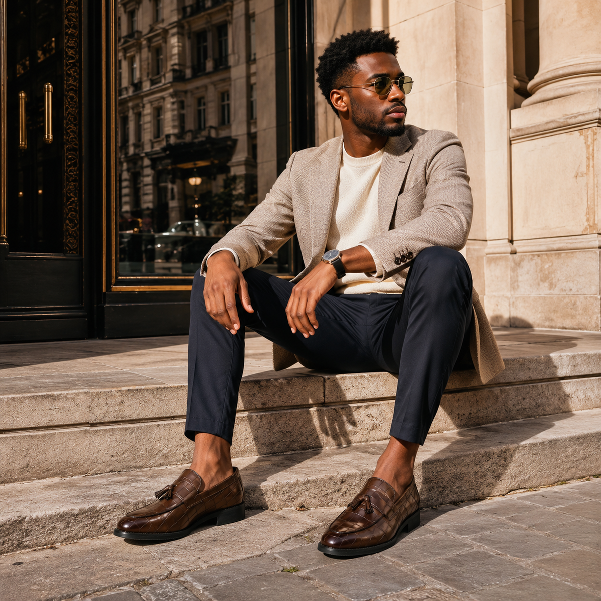 Mocassin À Gland Croco