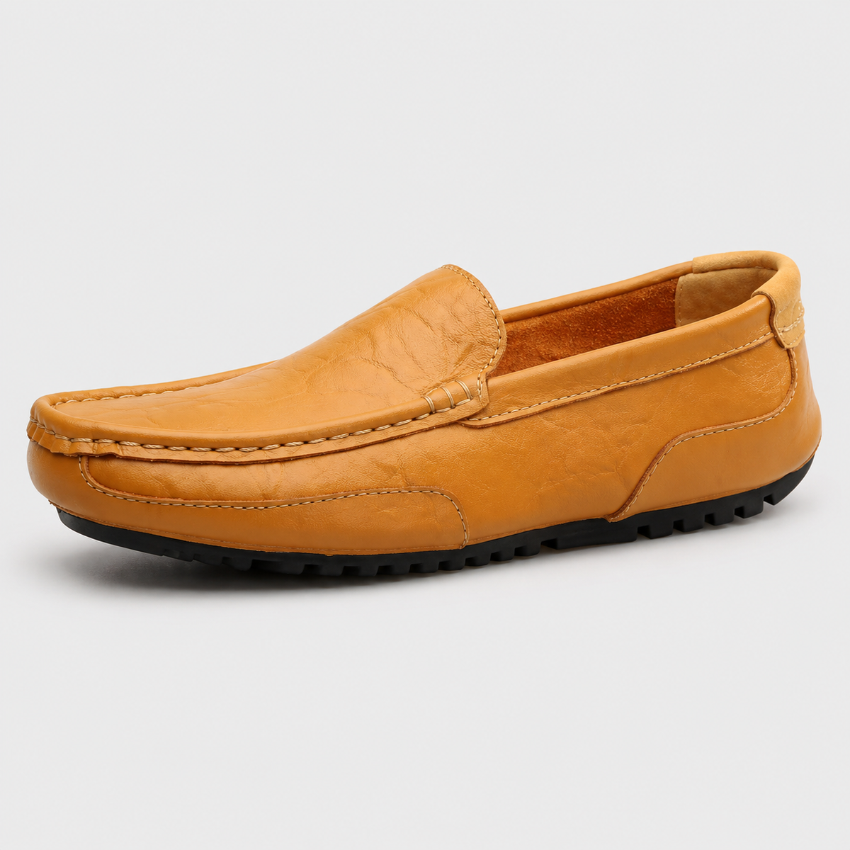 Mocassin En Cuir Véritable Jaune Pour Bateau Homme
