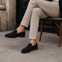 Mocassin En Daim Noir