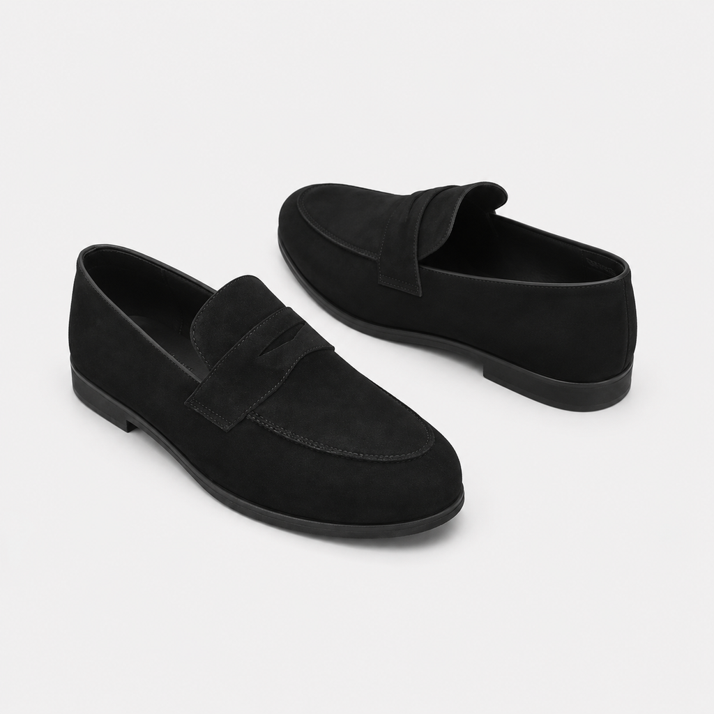 Mocassin En Daim Noir