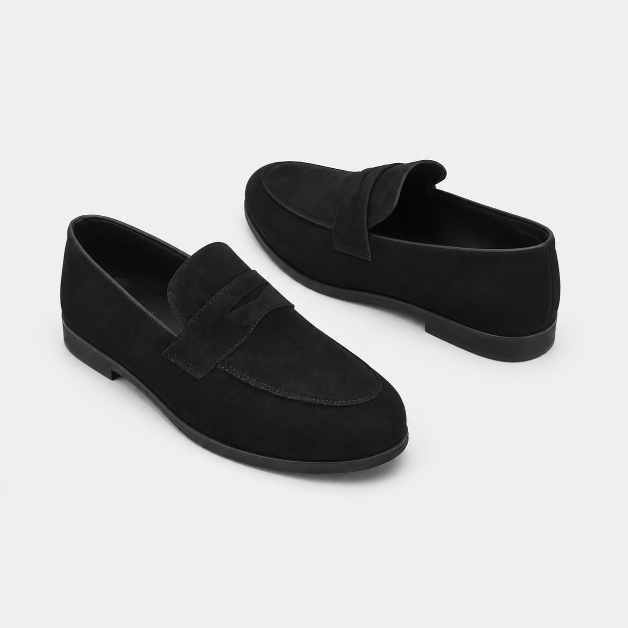 Mocassin En Daim Noir