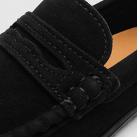 Mocassin Enfant En Daim Noir Classe Pour Bateau