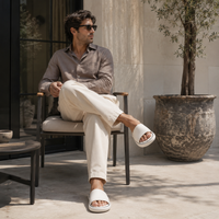Sandale Homme Confort Été Plastique Blanc Cassé