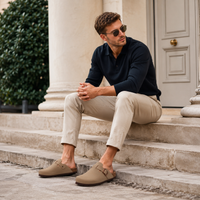 Sandale Homme Confort Été Beige Sable à Boucle Ajustable
