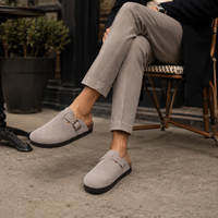 Sabots Daim À Bride Homme Gris