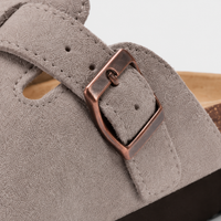 Sabots Daim À Bride Homme Gris