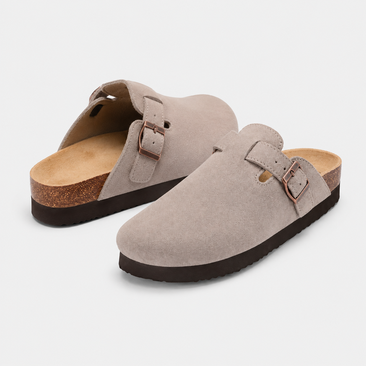 Sabots Daim À Bride Homme Gris