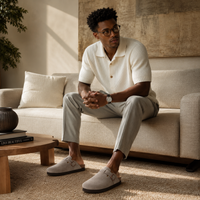 Sabots Daim À Bride Homme Gris