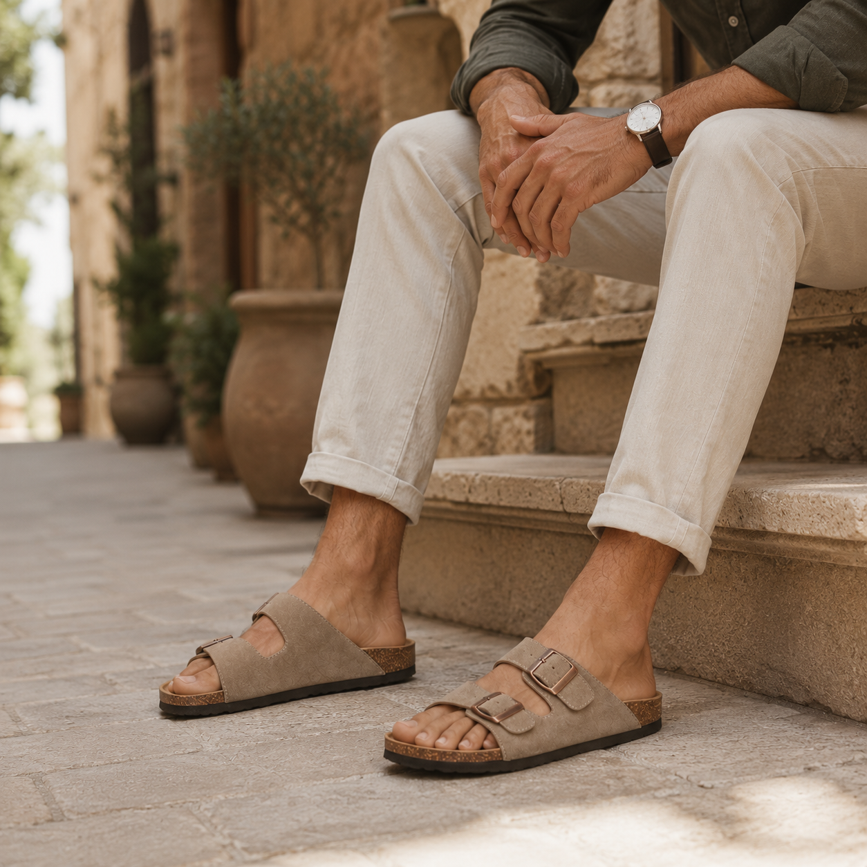 Sandales Homme Cuir Luxe