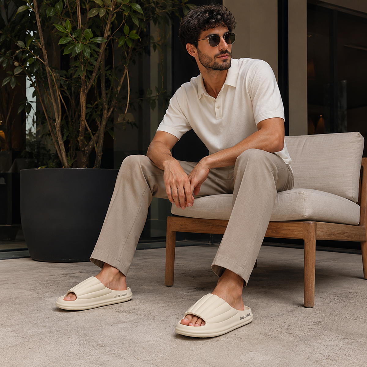 Sandales Hommes Confortables Beige