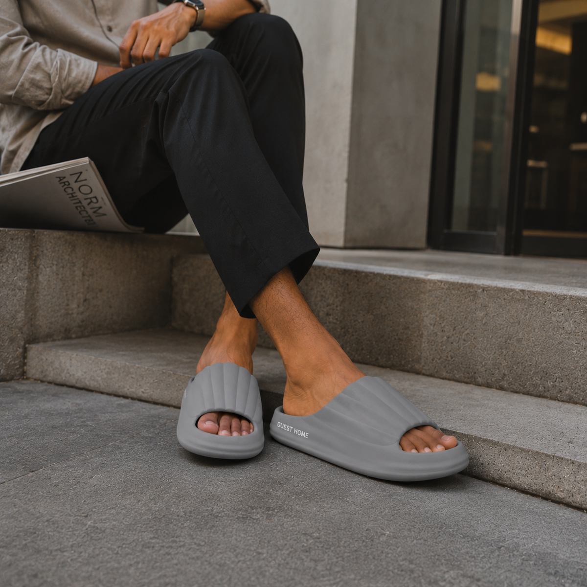 Sandale d'Été Pour Homme Gris
