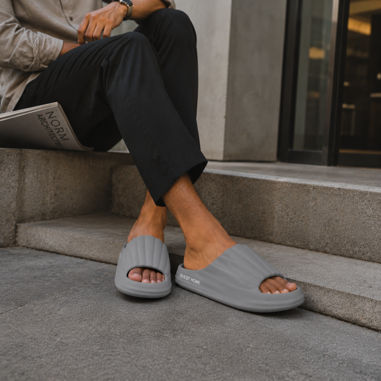 Sandale d'Été Pour Homme Gris