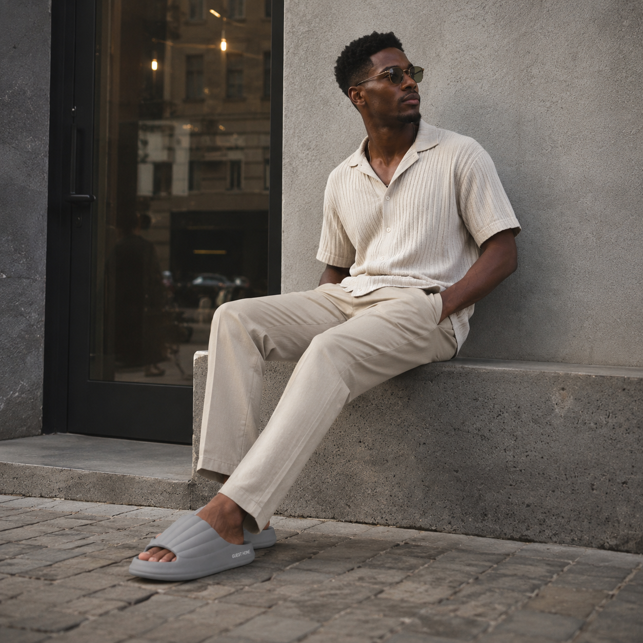 Sandale d'Été Pour Homme Gris