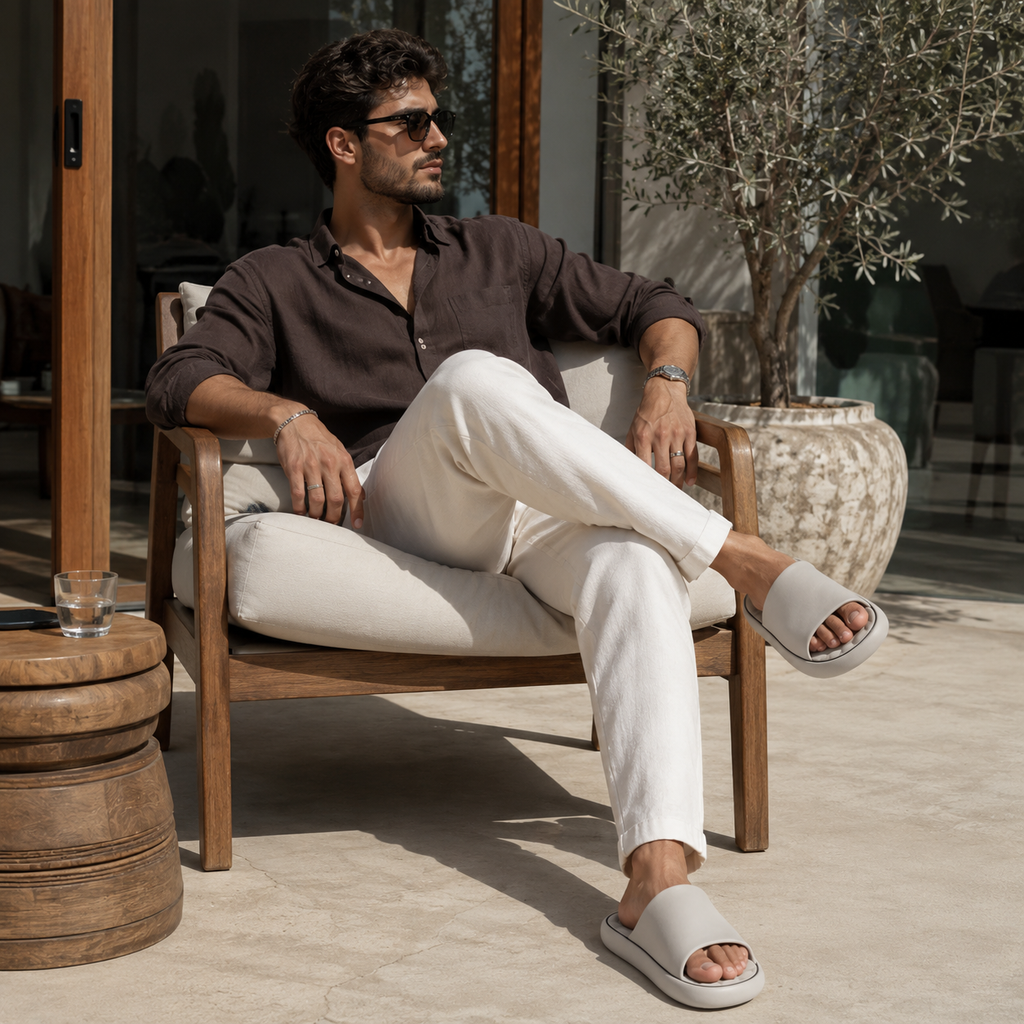 Sandales Plastique Plage Homme Gris