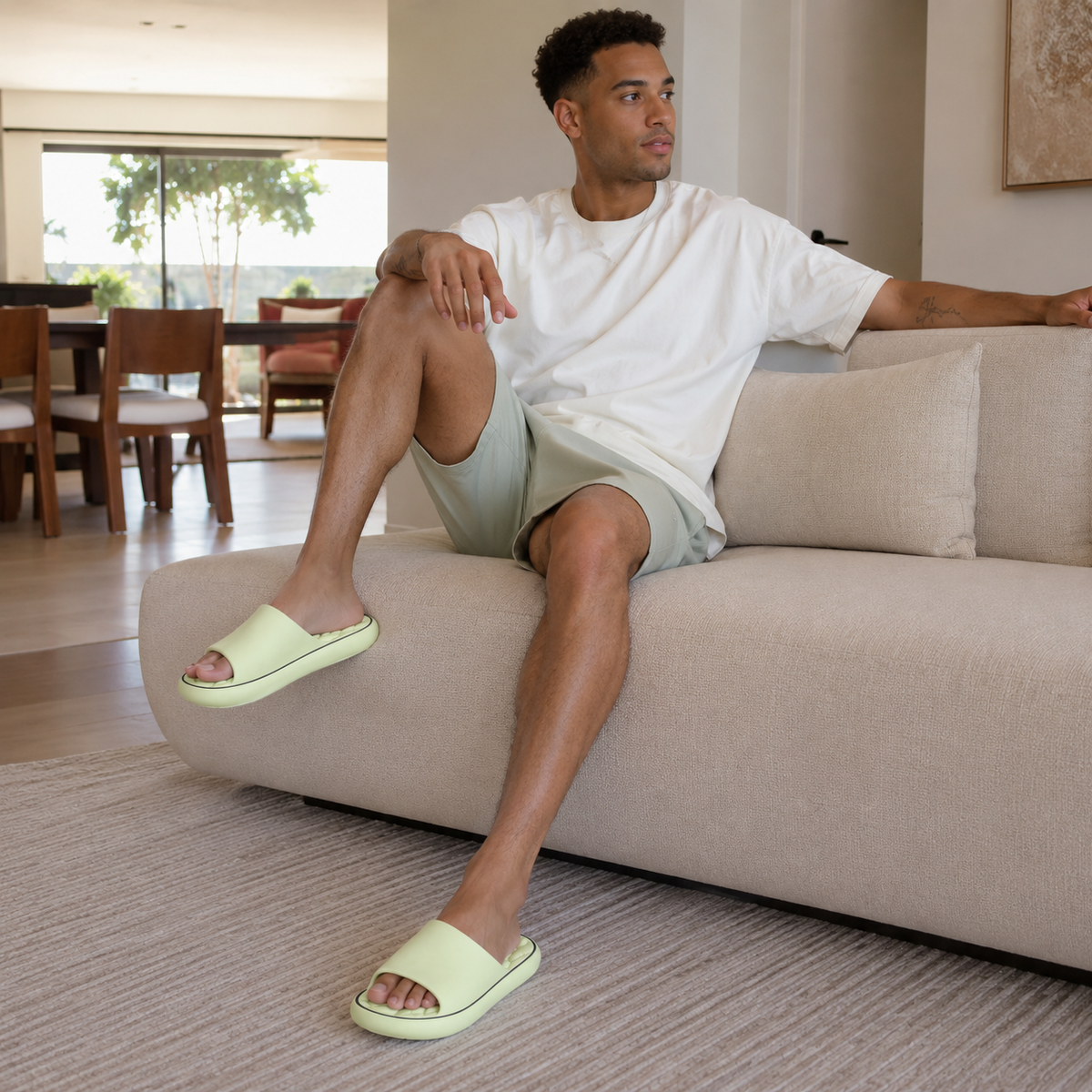 Sandale Homme Confort Vert