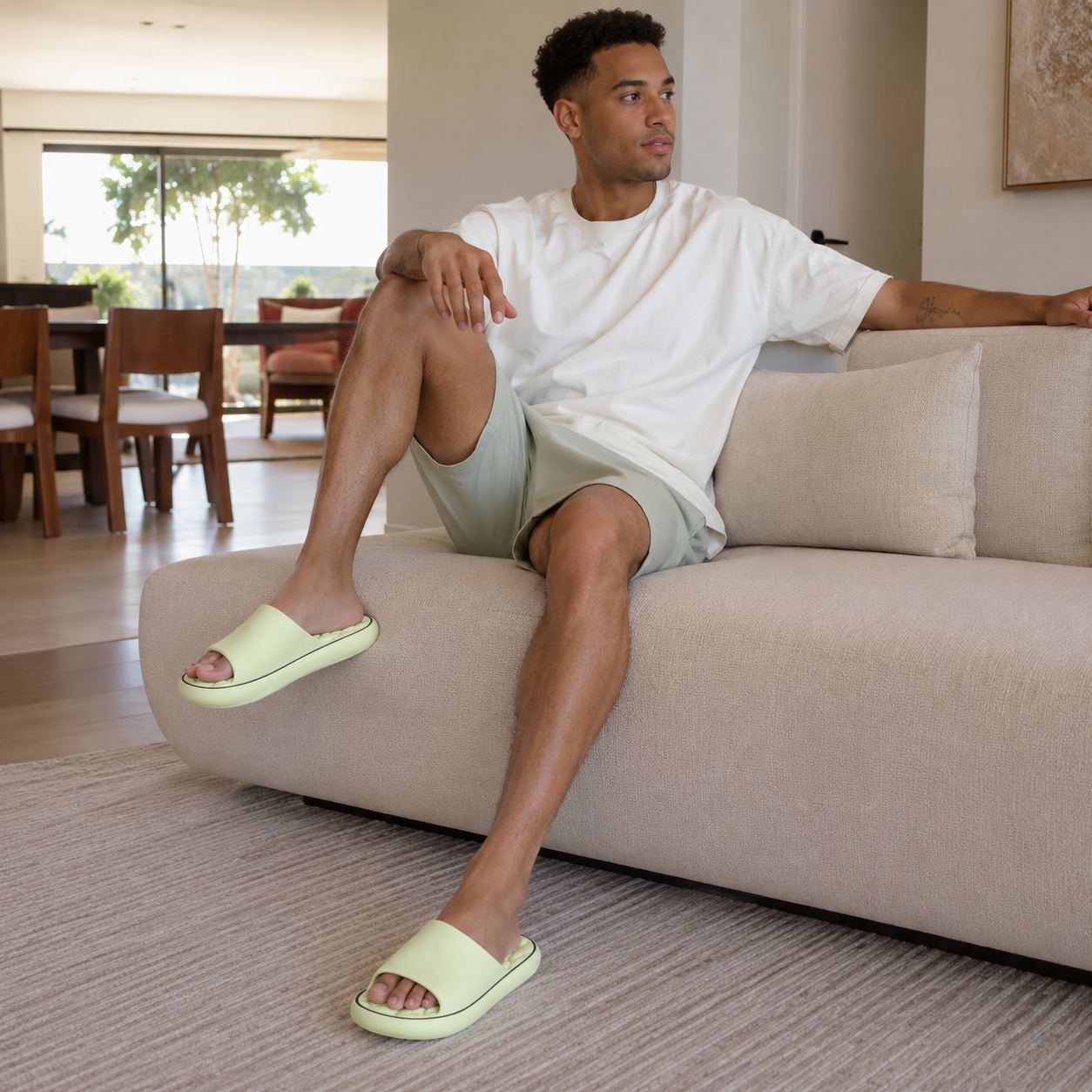 Sandale Homme Confort Vert