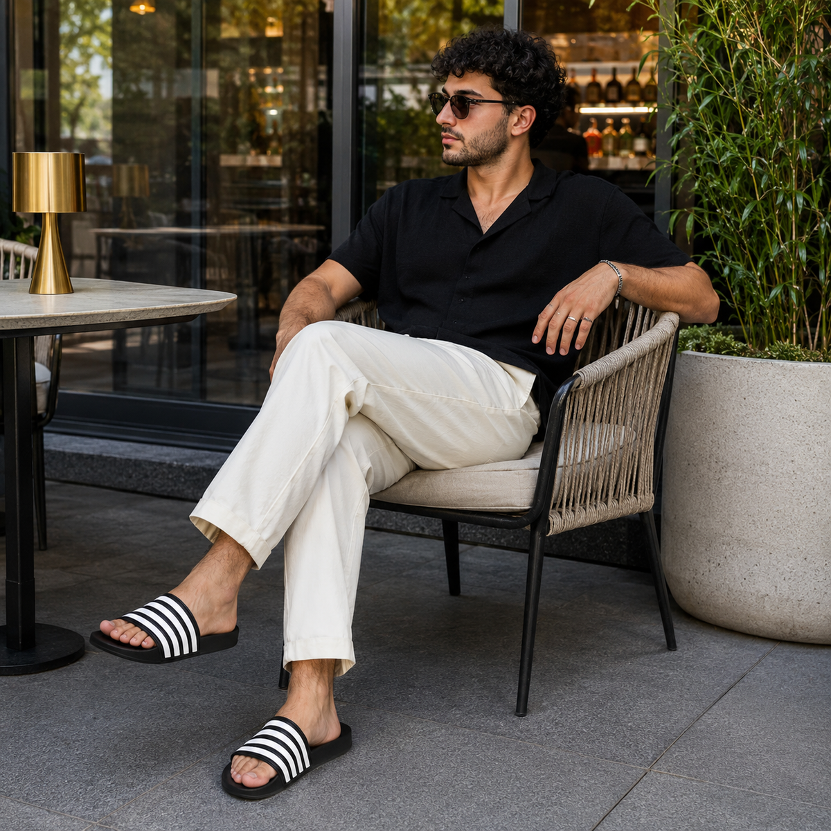 Sandale Pour La Plage Noir