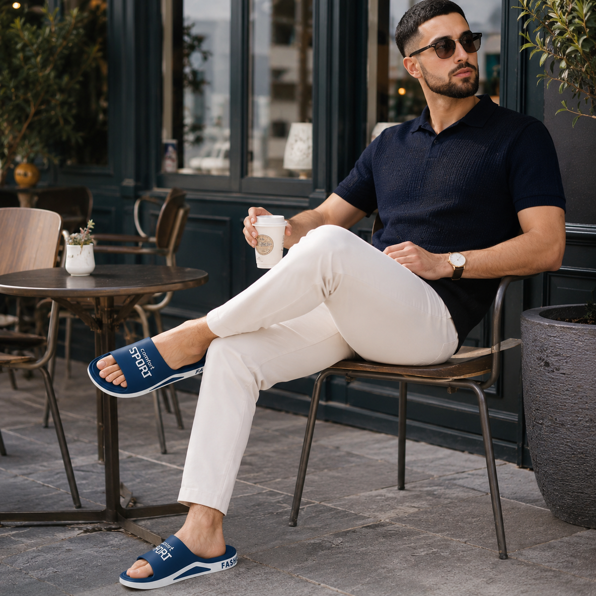 Sandale d'Été Homme Bleu