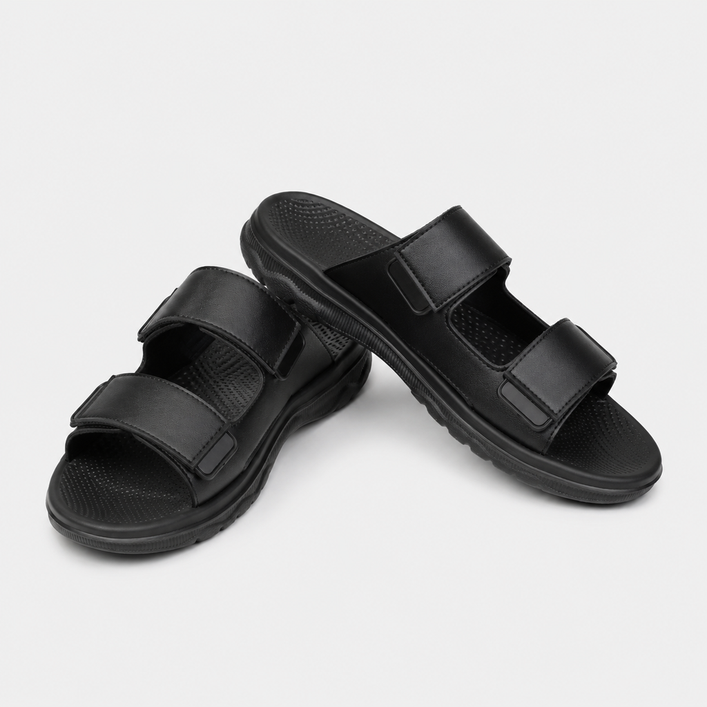 Sandales Homme Cuir Confort noir