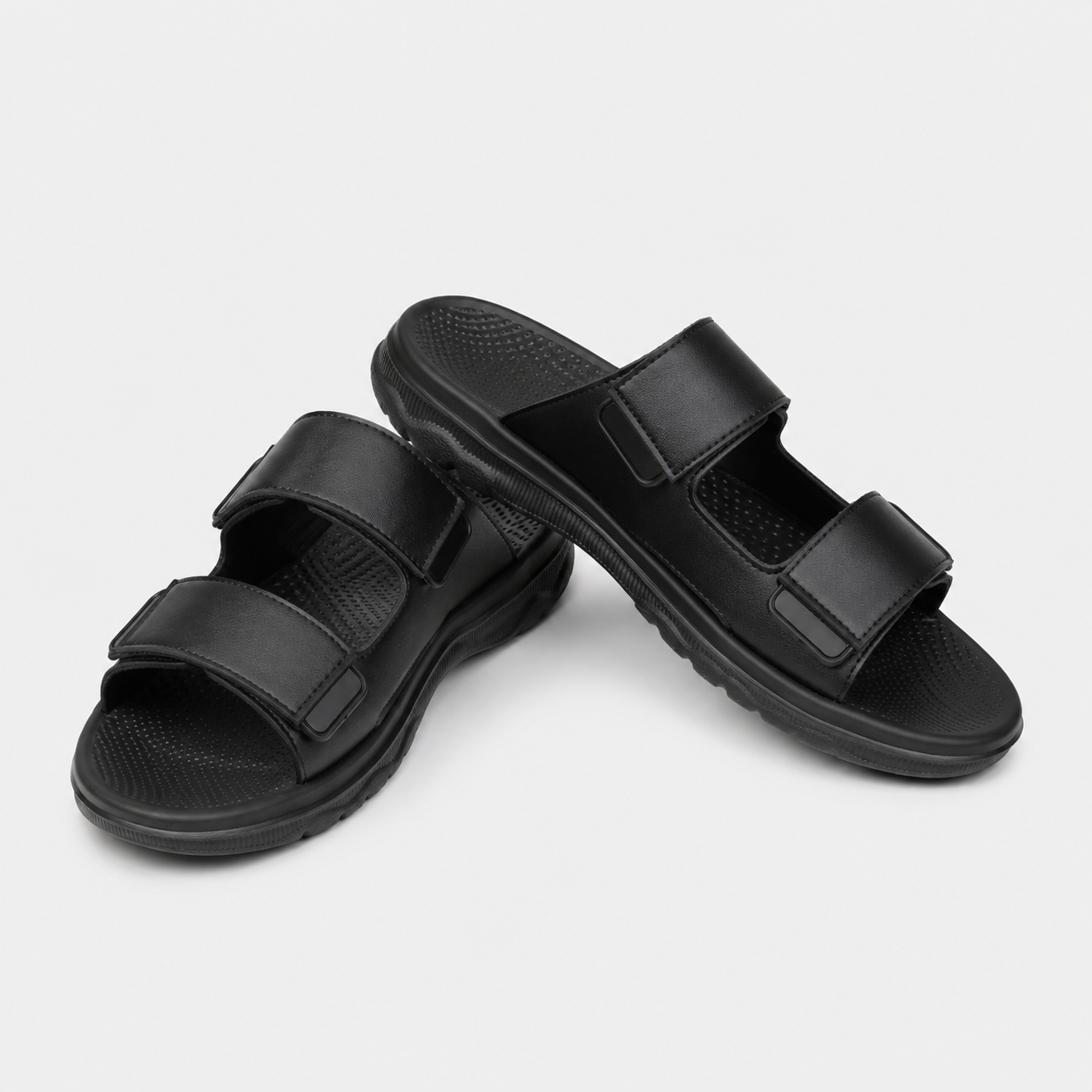 Sandales Homme Cuir Confort noir