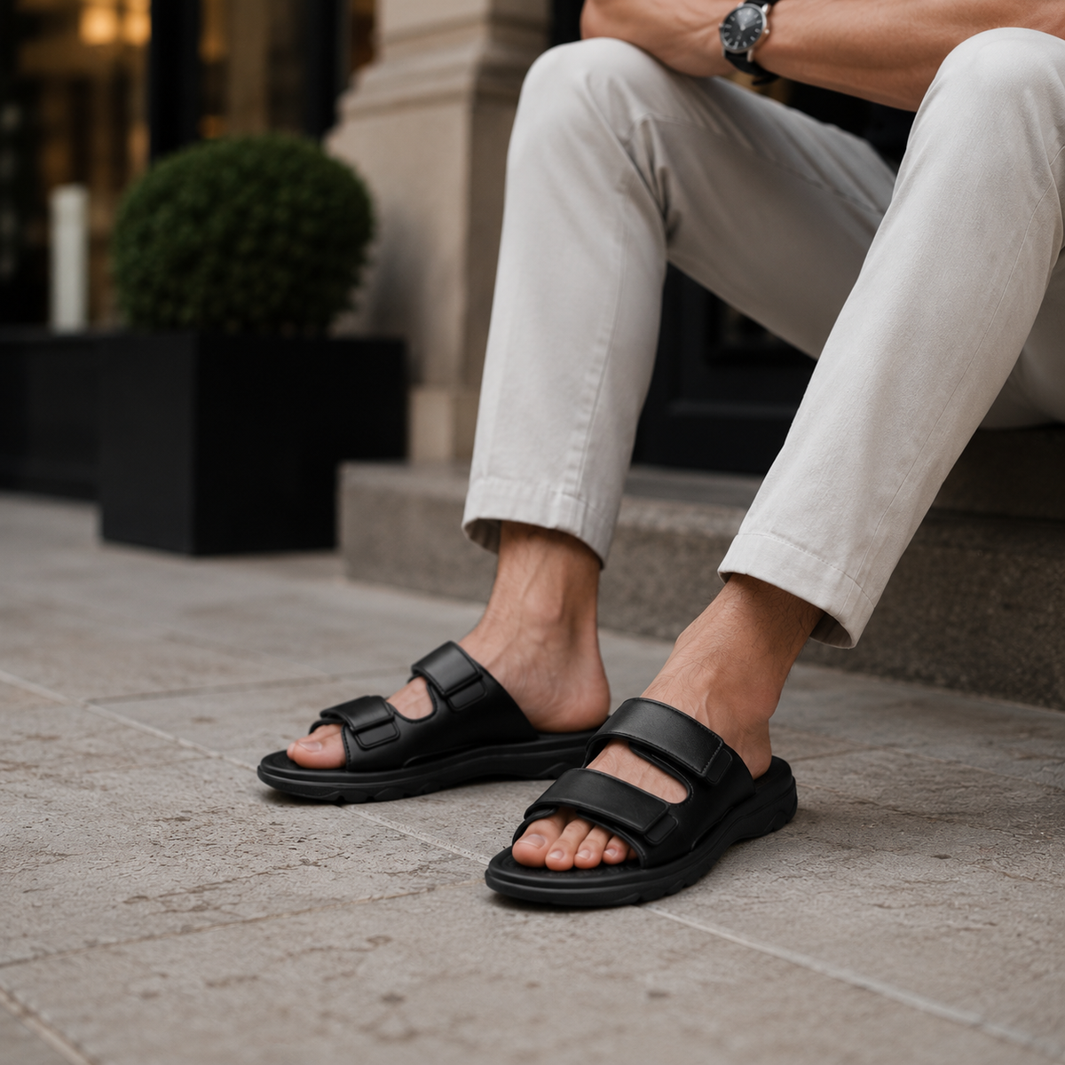 Sandales De Marche Homme Cuir