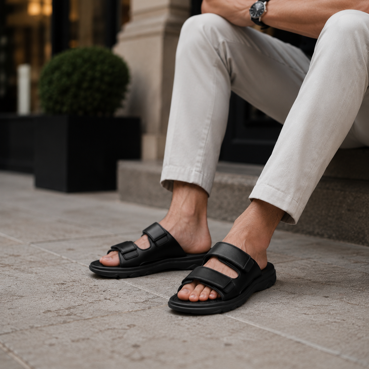 Sandales De Marche Homme Cuir