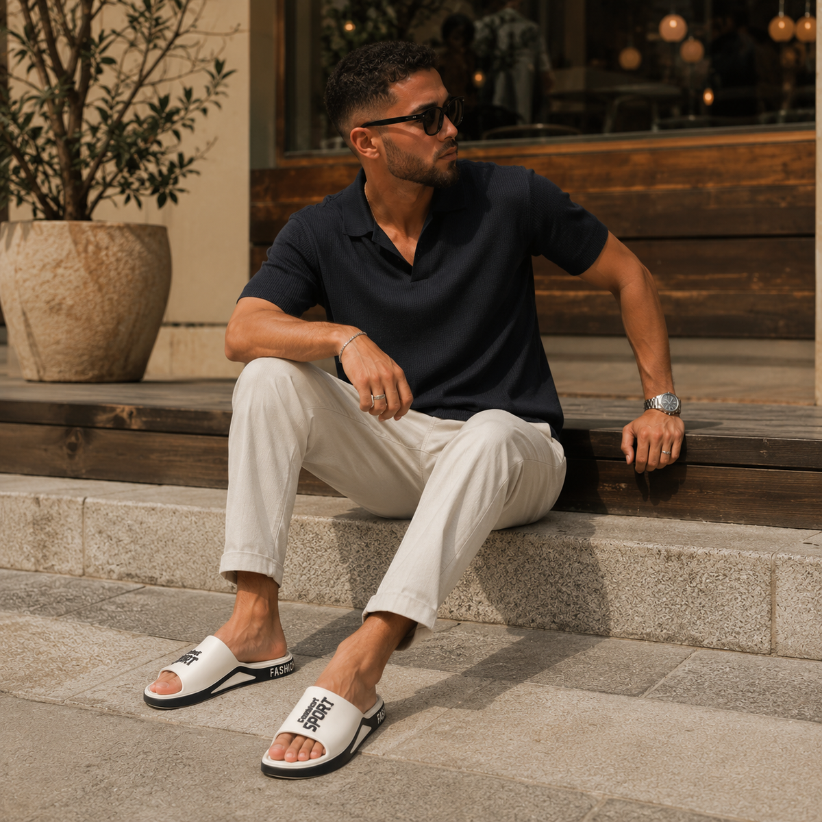 Sandales Homme Respirante Beige