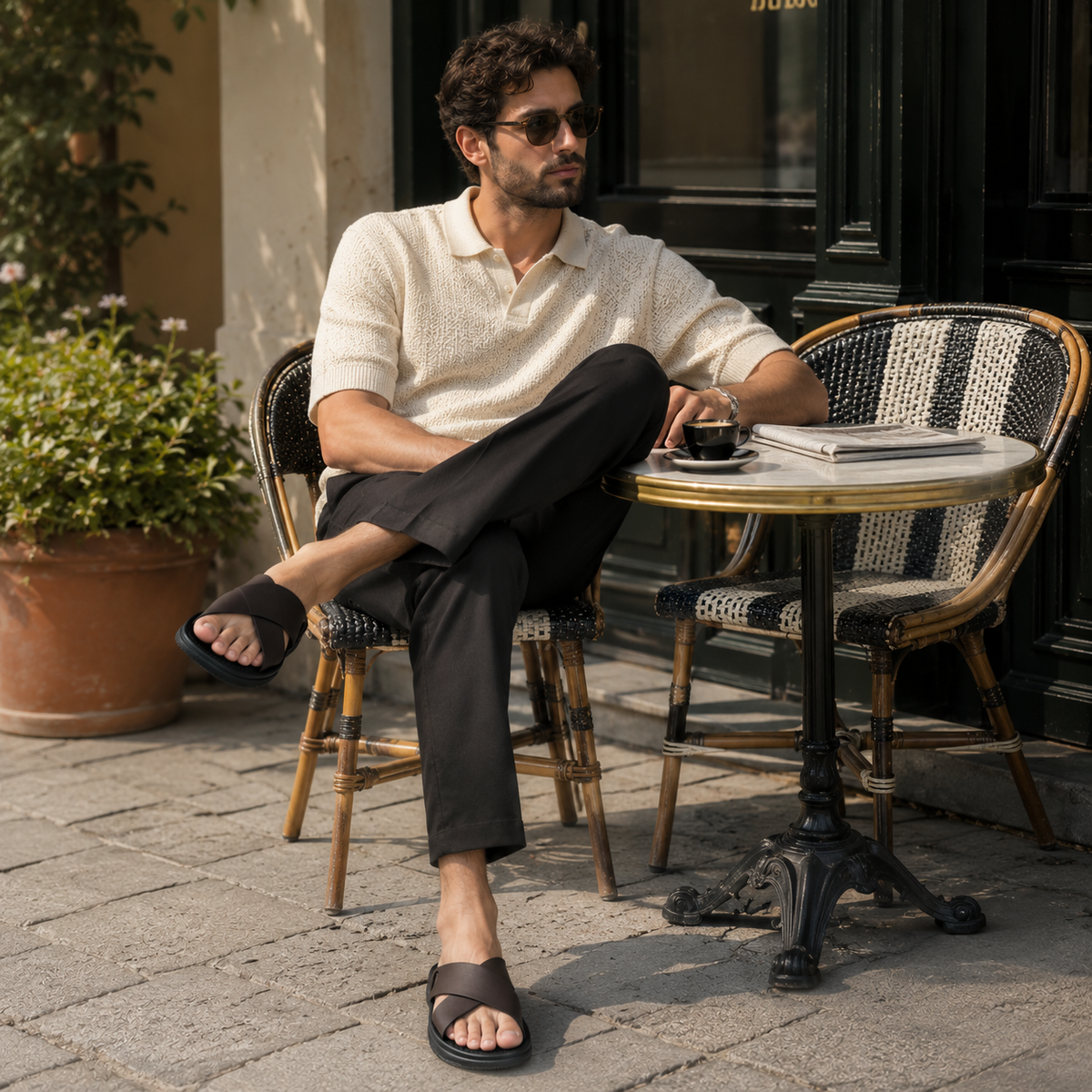 Sandale De Marche Confortable Marron