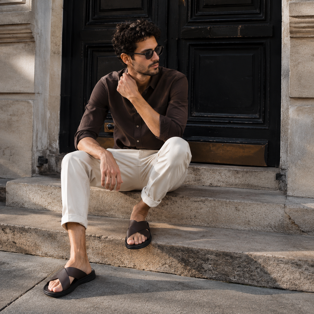 Sandale De Marche Confortable Marron