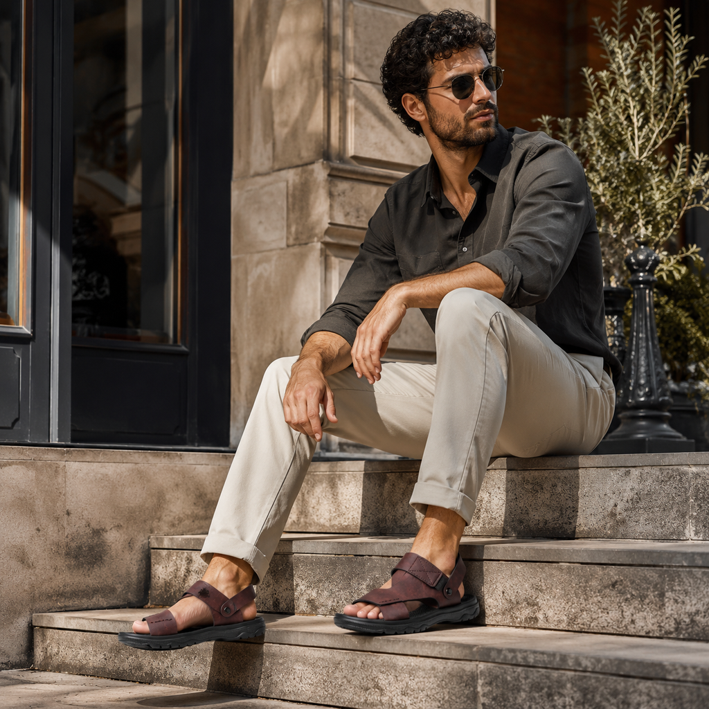 Sandales De Marche Hommes Marron