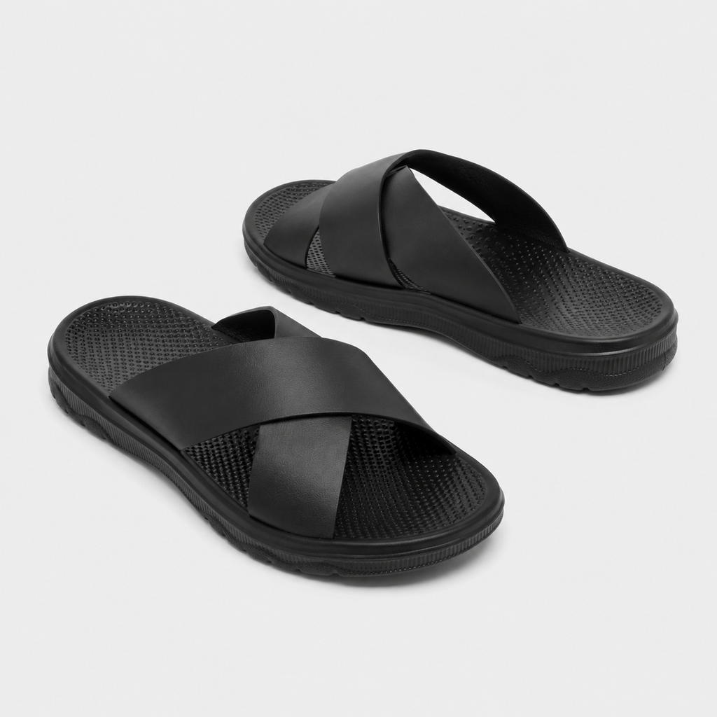 Sandales Ouvertes Homme Noir