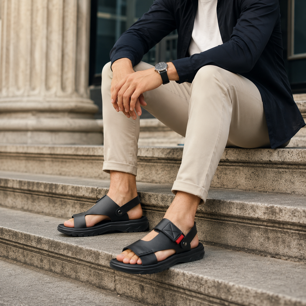 Sandales Homme De Marche Noir
