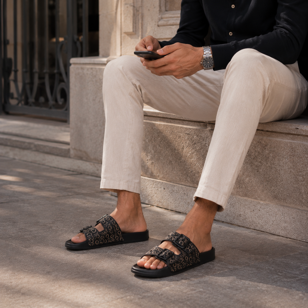 Sandales Homme De Luxe Noir