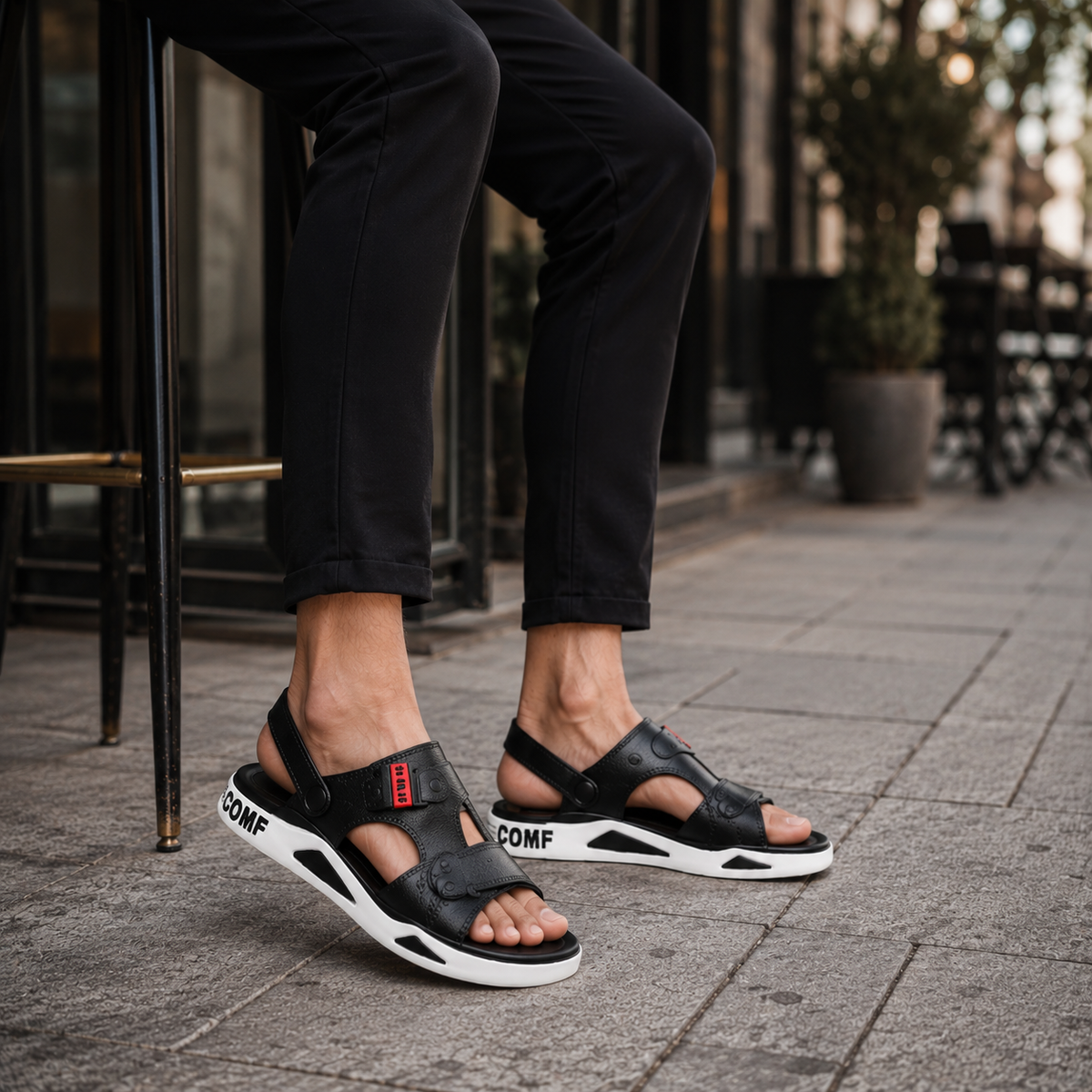 Sandales Homme De Randonnée Noir