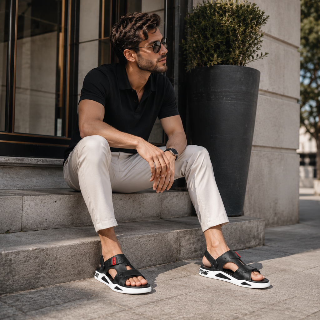 Sandales Homme De Randonnée Noir