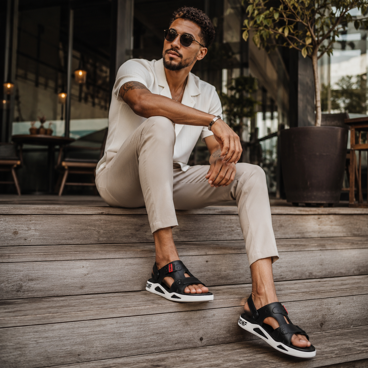 Sandales Homme De Randonnée Noir