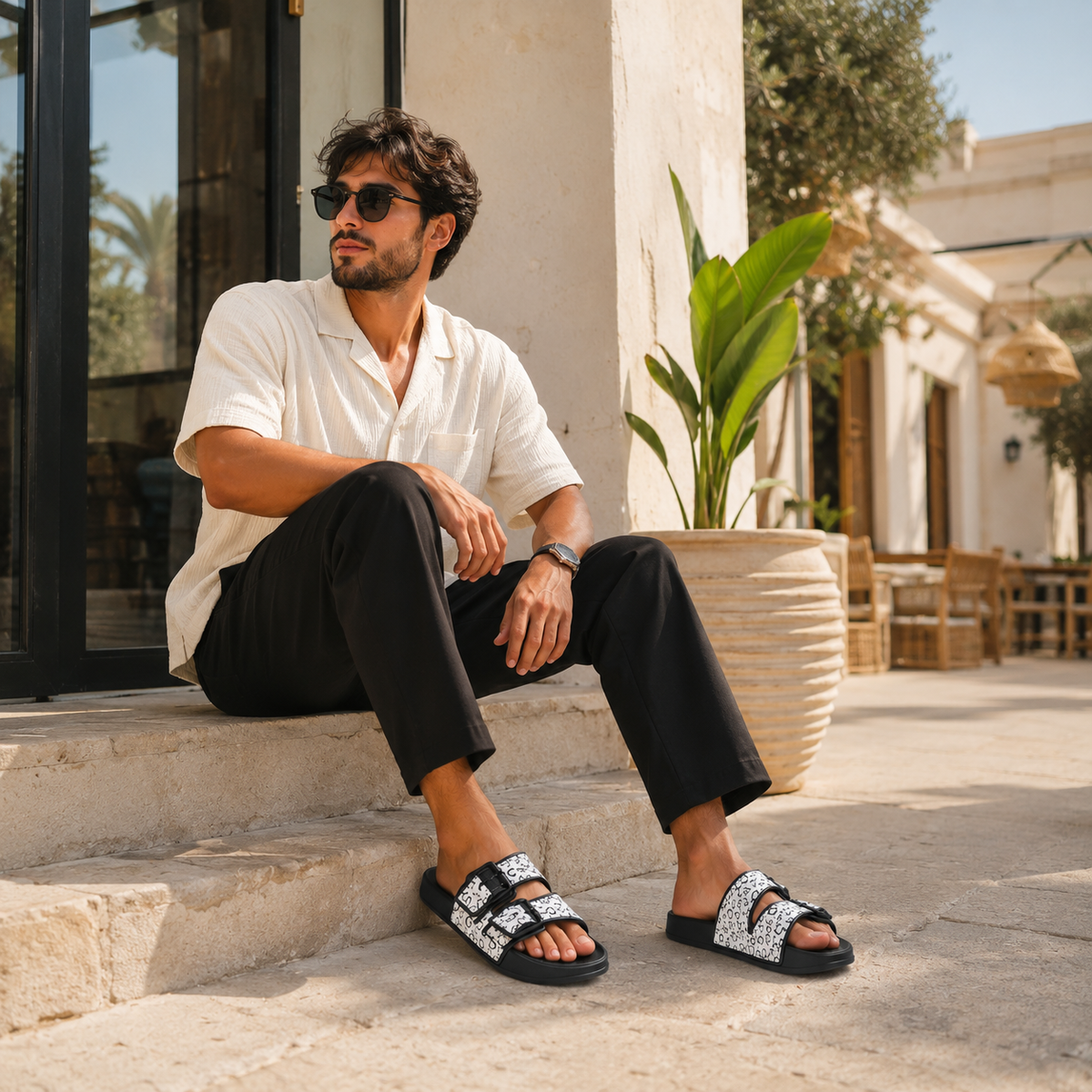 Sandales Homme De Luxe Blanc
