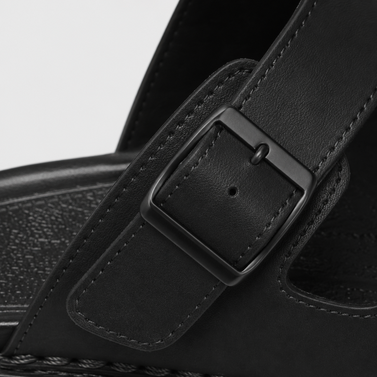Italienne Sandale Cuir Noir Homme Luxe