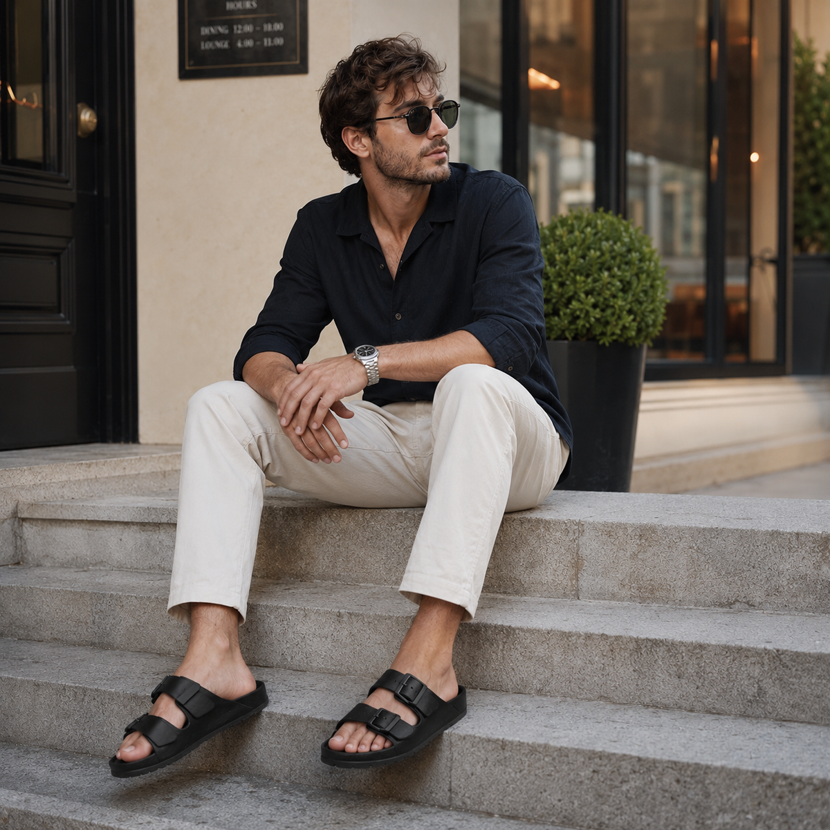 Sandales Plastiques Homme Noir