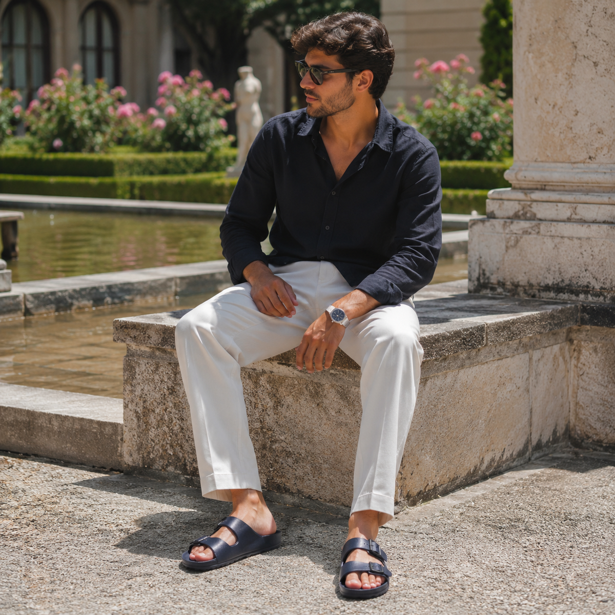 Sandales Plastiques Homme Bleu