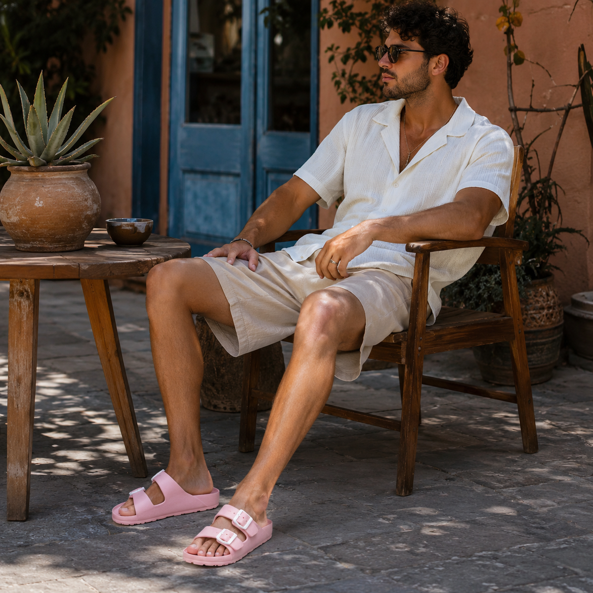 Sandales Plastiques Homme Rose