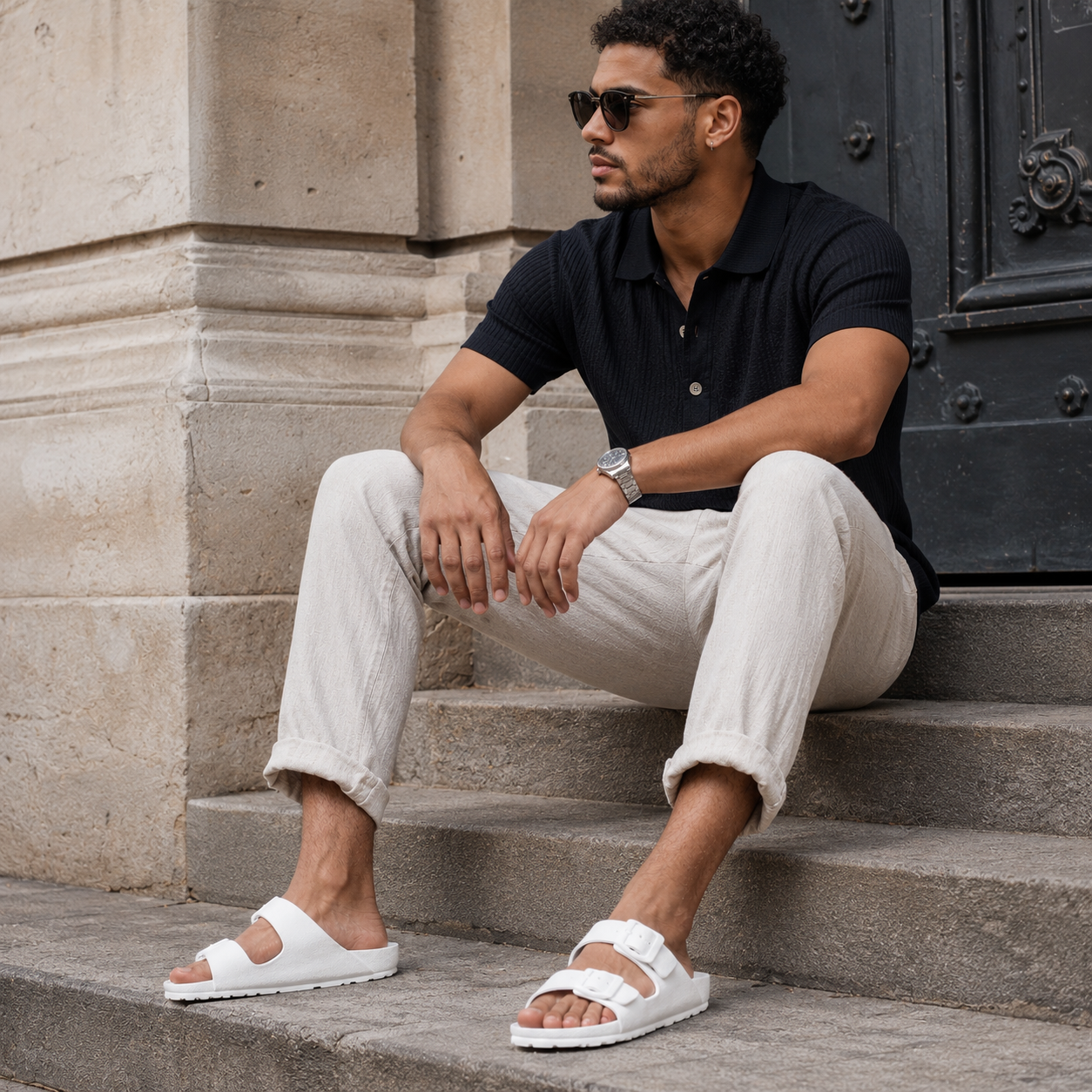 Sandales Plastiques Homme Blanc