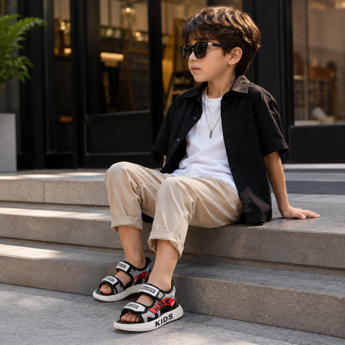 Sandales Petit Garcon Rouge
