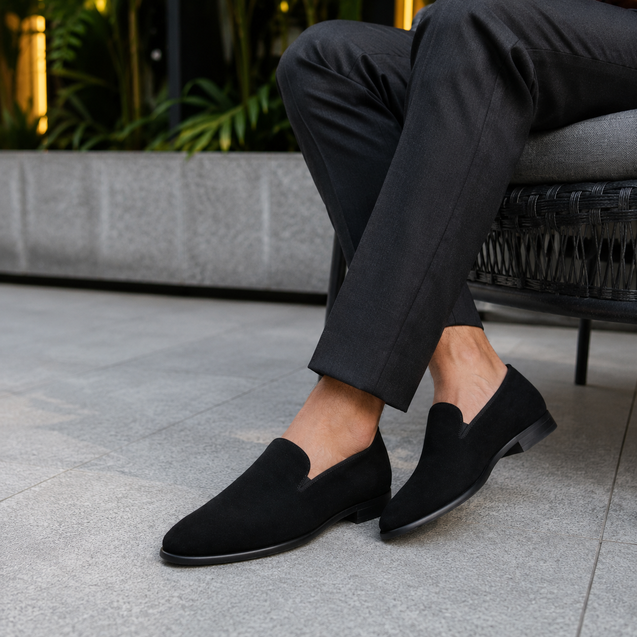 Mocassins Homme en Daim Premium Noir