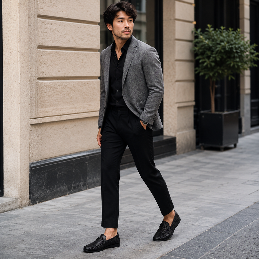 Mocassins En Cuir Noir Luxe Pour Homme