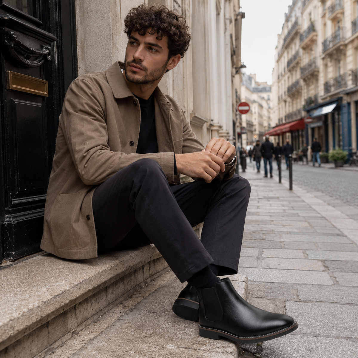 Chelsea Boots Homme Noires — Bottines Rétro Confortables Style British